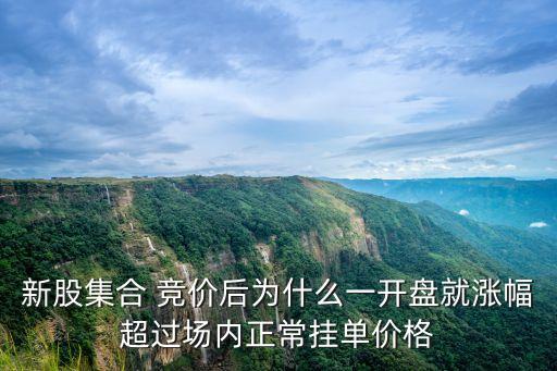 新股集合 競價后為什么一開盤就漲幅超過場內正常掛單價格