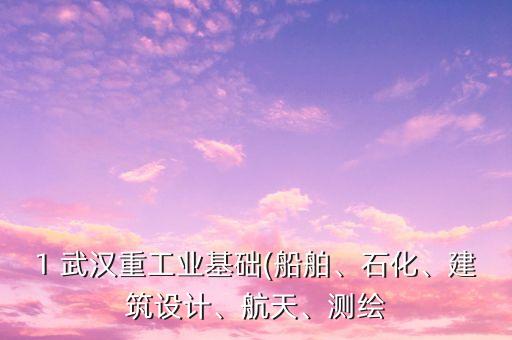 1 武漢重工業(yè)基礎(chǔ)(船舶、石化、建筑設(shè)計、航天、測繪