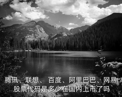 騰訊、聯(lián)想、 百度、阿里巴巴、網(wǎng)易 股票代碼是多少在國內(nèi)上市了嗎