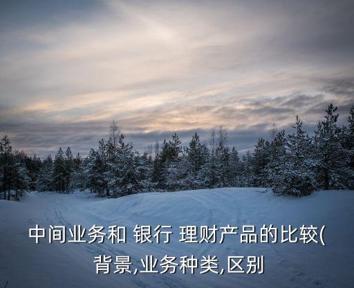 中間業(yè)務和 銀行 理財產(chǎn)品的比較( 背景,業(yè)務種類,區(qū)別