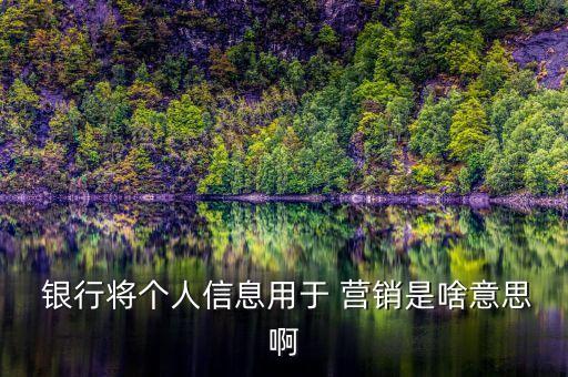  銀行將個(gè)人信息用于 營銷是啥意思啊