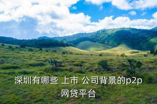 深圳有哪些 上市 公司背景的p2p網貸平臺
