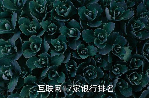  互聯(lián)網17家銀行排名