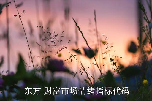  東方 財(cái)富市場情緒指標(biāo)代碼