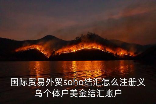 國際貿易外貿soho結匯怎么注冊義烏個體戶美金結匯賬戶