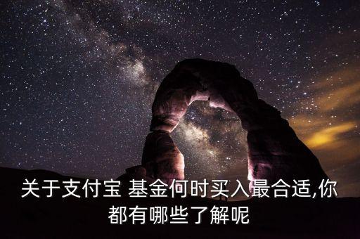 關于支付寶 基金何時買入最合適,你都有哪些了解呢
