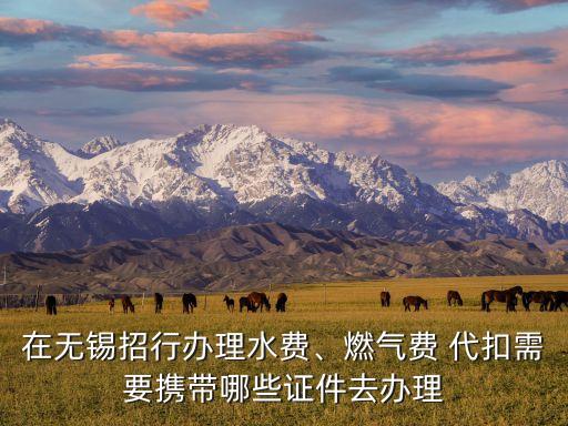 在無錫招行辦理水費(fèi)、燃?xì)赓M(fèi) 代扣需要攜帶哪些證件去辦理