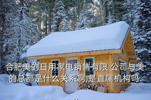 合肥美的日用家電銷(xiāo)售有限 公司與美的總部是什么關(guān)系啊,是直屬機(jī)構(gòu)嗎...
