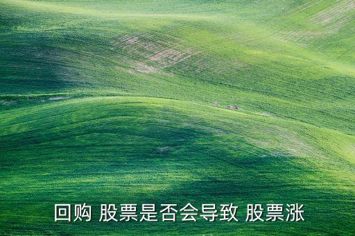  回購 股票是否會(huì)導(dǎo)致 股票漲
