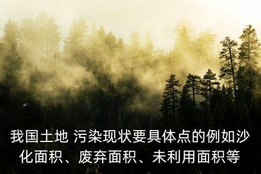 我國(guó)土地 污染現(xiàn)狀要具體點(diǎn)的例如沙化面積、廢棄面積、未利用面積等