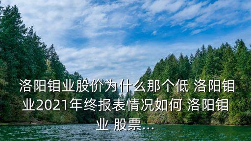  洛陽鉬業(yè)股價(jià)為什么那個(gè)低 洛陽鉬業(yè)2021年終報(bào)表情況如何 洛陽鉬業(yè) 股票...