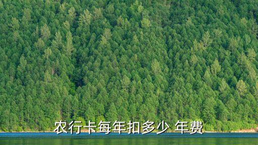農行卡每年扣多少 年費