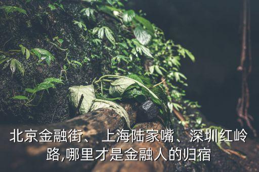 北京金融街、 上海陸家嘴、深圳紅嶺路,哪里才是金融人的歸宿