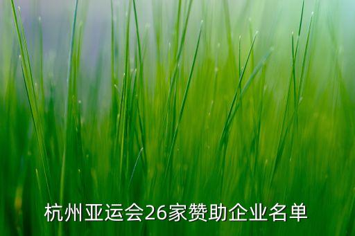 杭州亞運(yùn)會(huì)26家贊助企業(yè)名單