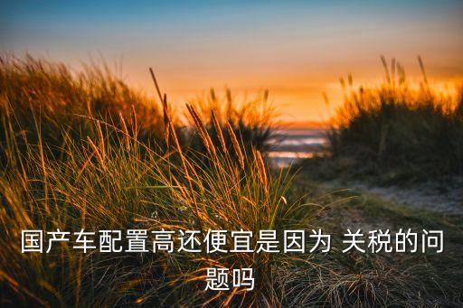 國(guó)產(chǎn)車配置高還便宜是因?yàn)?關(guān)稅的問(wèn)題嗎