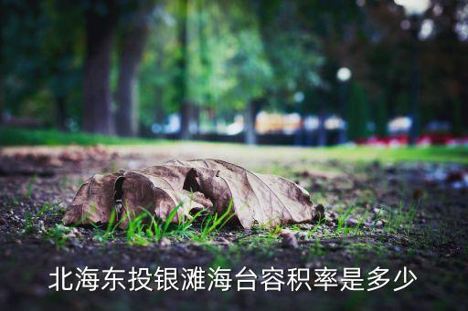 北海東投銀灘海臺容積率是多少