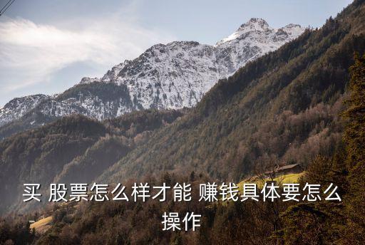 買 股票怎么樣才能 賺錢(qián)具體要怎么操作