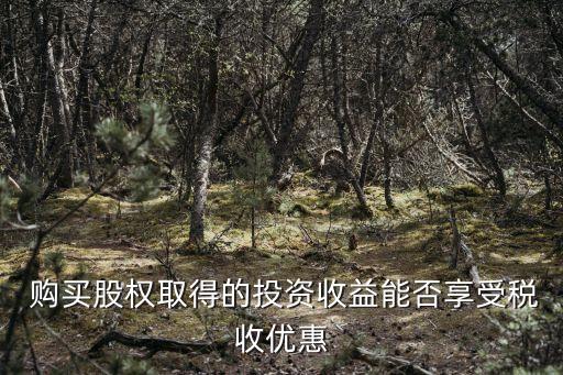  購(gòu)買股權(quán)取得的投資收益能否享受稅收優(yōu)惠
