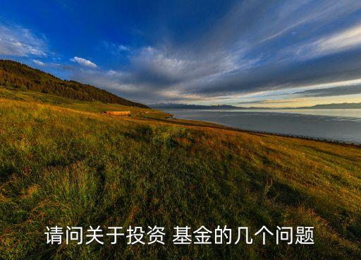 請問關(guān)于投資 基金的幾個(gè)問題