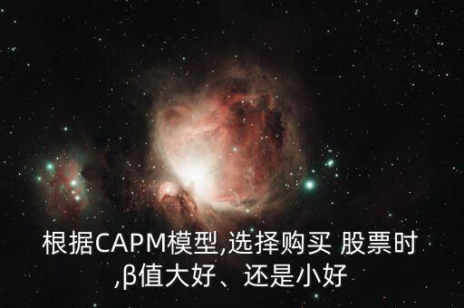 根據(jù)CAPM模型,選擇購買 股票時(shí),β值大好、還是小好
