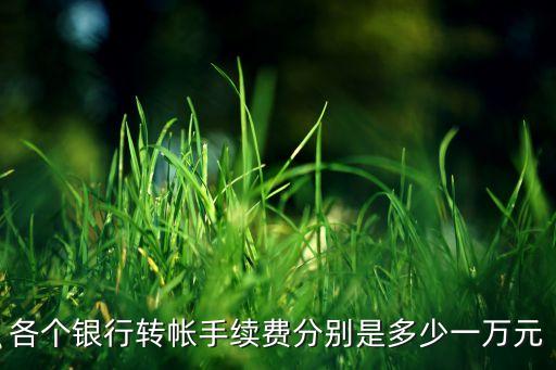 各個銀行轉(zhuǎn)帳手續(xù)費分別是多少一萬元