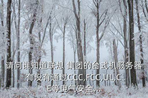 請(qǐng)問誰知道聯(lián)想 集團(tuán)的臺(tái)式機(jī)服務(wù)器有沒有通過CCC,FCC,UL,CE等電氣安全...