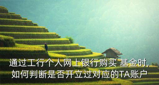 通過(guò)工行個(gè)人網(wǎng)上銀行購(gòu)買(mǎi) 基金時(shí),如何判斷是否開(kāi)立過(guò)對(duì)應(yīng)的TA賬戶(hù)