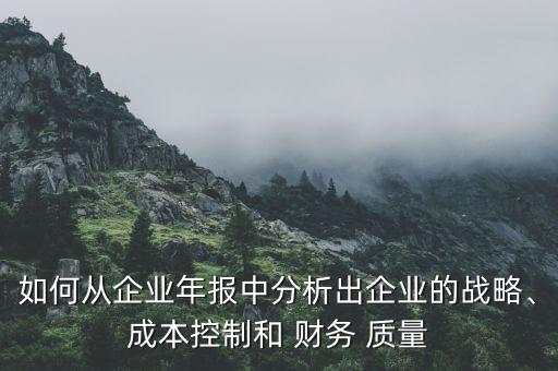 如何從企業(yè)年報(bào)中分析出企業(yè)的戰(zhàn)略、成本控制和 財(cái)務(wù) 質(zhì)量