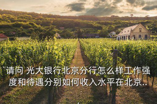 請(qǐng)問(wèn) 光大銀行北京分行怎么樣工作強(qiáng)度和待遇分別如何收入水平在北京...