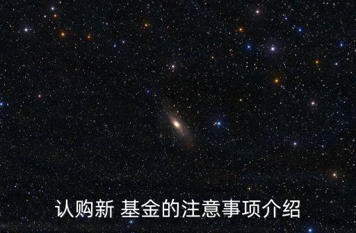 認(rèn)購(gòu)新 基金的注意事項(xiàng)介紹