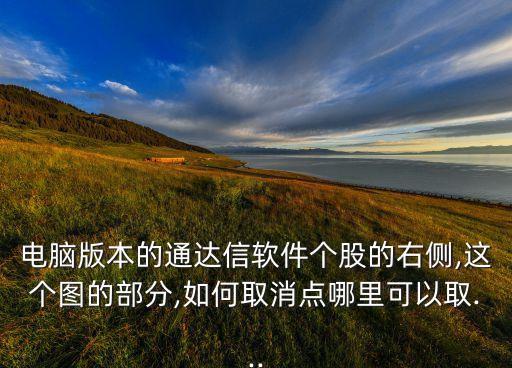 電腦版本的通達(dá)信軟件個股的右側(cè),這個圖的部分,如何取消點(diǎn)哪里可以取...