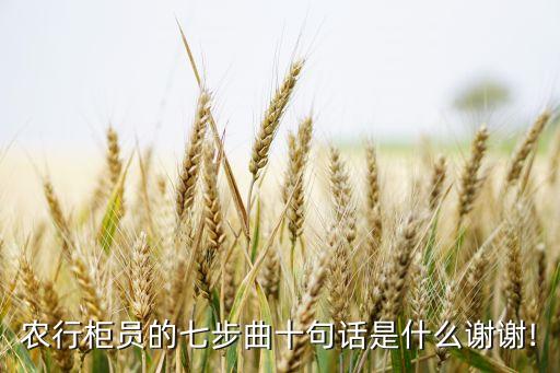 農行柜員的七步曲十句話是什么謝謝!