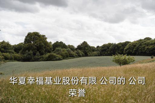華夏幸?；鶚I(yè)股份有限 公司的 公司榮譽