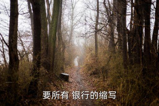 要所有 銀行的縮寫(xiě)