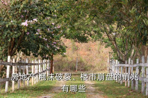  房地產(chǎn) 泡沫破裂、樓市崩盤的前兆有哪些