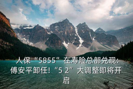  人?！?855”在壽險總部兌現(xiàn):傅安平卸任!“5 2”大調(diào)整即將開啟