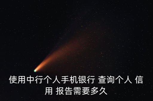 使用中行個人手機(jī)銀行 查詢個人 信用 報告需要多久