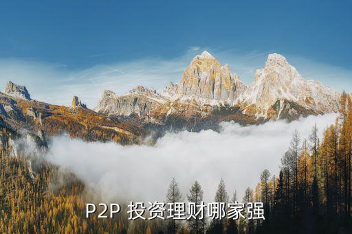 P2P 投資理財哪家強(qiáng)