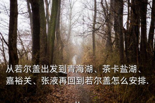 從若爾蓋出發(fā)到青海湖、茶卡鹽湖、 嘉裕關、張液再回到若爾蓋怎么安排...