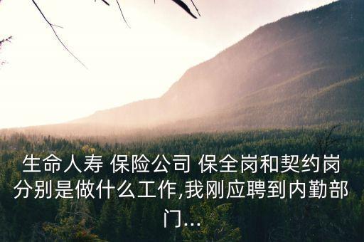 生命人壽 保險公司 保全崗和契約崗分別是做什么工作,我剛應聘到內(nèi)勤部門...