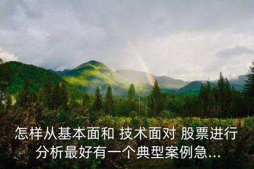 怎樣從基本面和 技術(shù)面對 股票進(jìn)行 分析最好有一個(gè)典型案例急...