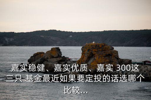 嘉實(shí)穩(wěn)健、嘉實(shí)優(yōu)質(zhì)、嘉實(shí) 300這三只 基金最近如果要定投的話選哪個(gè)比較...