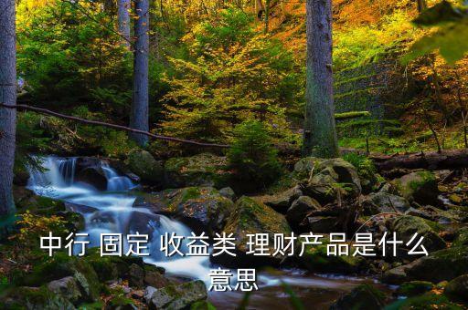 中行 固定 收益類(lèi) 理財(cái)產(chǎn)品是什么意思
