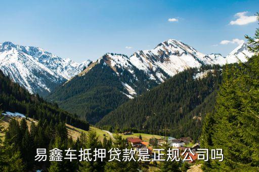 易鑫車(chē)抵押貸款是正規(guī)公司嗎