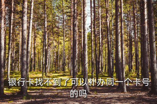 銀行卡找不到了可以補(bǔ)辦同一個(gè)卡號的嗎