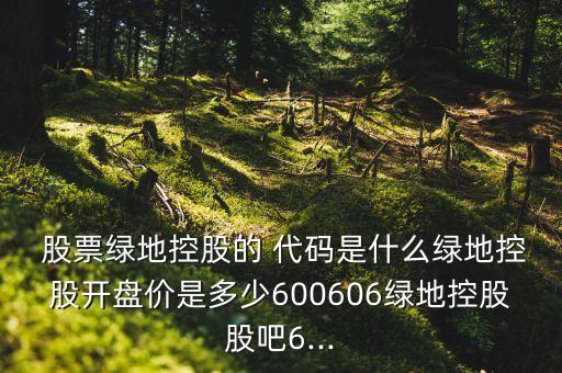  股票綠地控股的 代碼是什么綠地控股開(kāi)盤(pán)價(jià)是多少600606綠地控股股吧6...