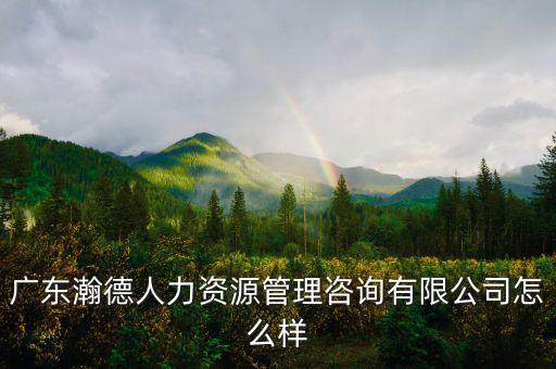 廣東瀚德人力資源管理咨詢(xún)有限公司怎么樣
