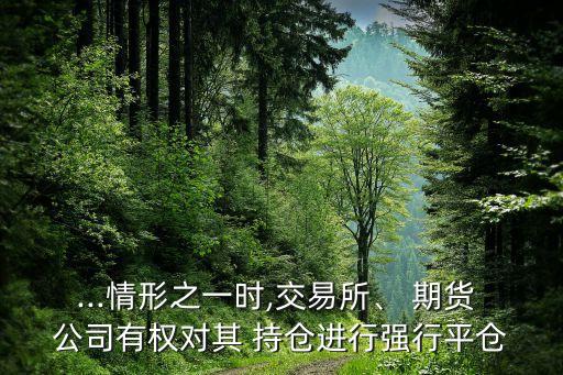 ...情形之一時,交易所、 期貨 公司有權(quán)對其 持倉進(jìn)行強(qiáng)行平倉