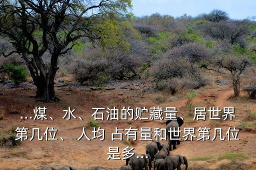 ...煤、水、石油的貯藏量、居世界第幾位、 人均 占有量和世界第幾位是多...