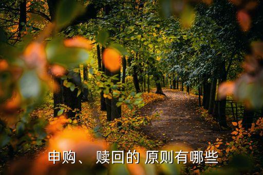  申購、 贖回的 原則有哪些